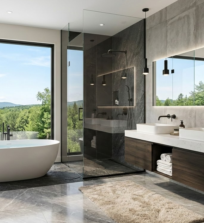 [Image d'une salle de bain style spa]